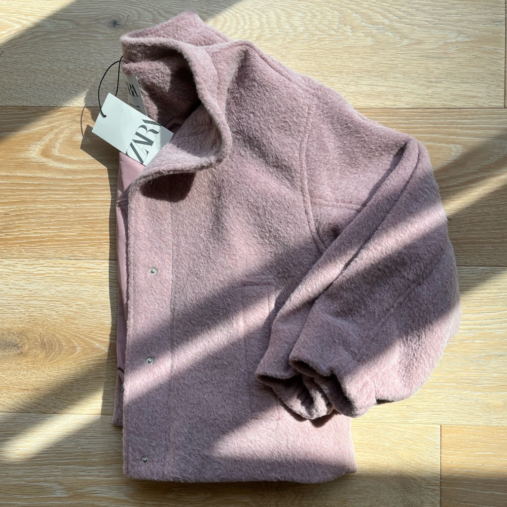 Zara Soft Pink Wool Coat